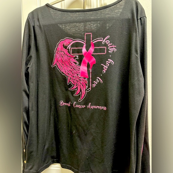 Tops - Breast Cancer Awareness flared long sleeve shirt